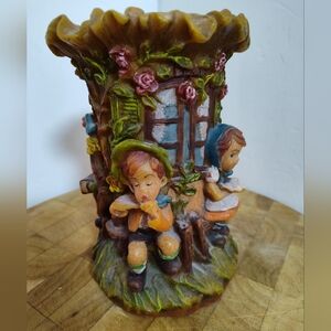 West Germany Candle Gunter Kerzen Hand Carved And Painted Stunning Unused 1950's